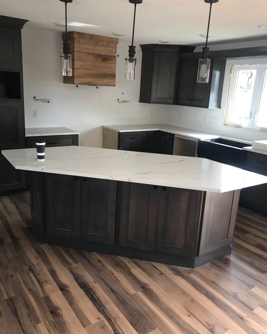 Renovated kitchen counter and workspace